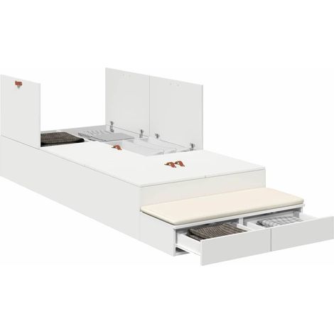 Maison Exclusive - Struttura letto con contenitore Bianco 80 cm Legno multistrato