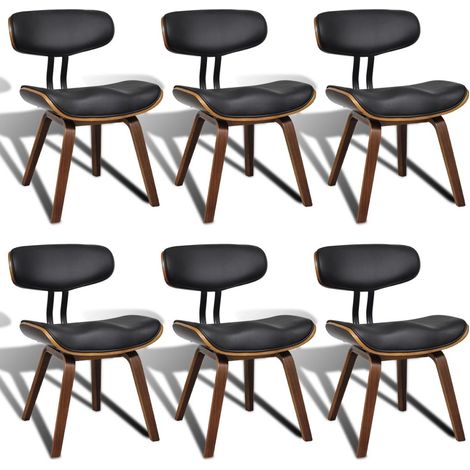 Juego de 6 sillas cocina comedor diseño moderno madera curvada y sintética CDS022236 (1/5)