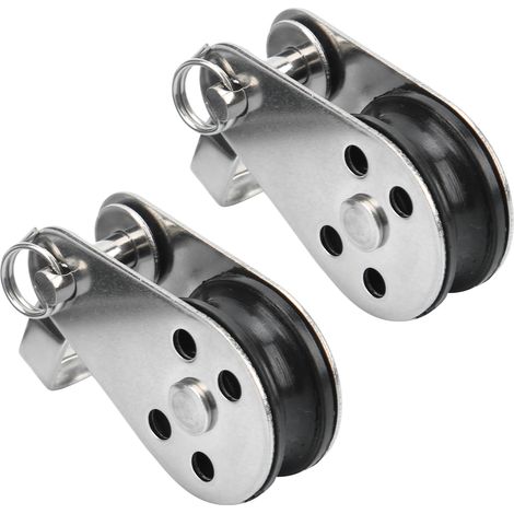 2 pièces Poulies en Acier Inoxydable avec Roulement à Billes pour Bateau Voile Kayak (1/5)