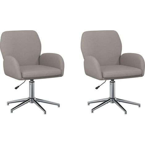 Chaises de bureau pivotantes 2 pc 54 x 58 x 90 cm Taupe Tissu vidaXL (1/5)