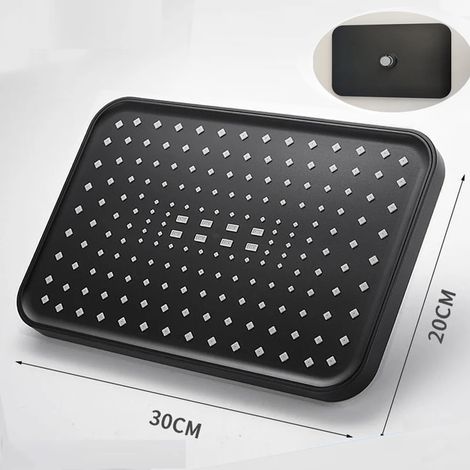 (Noir-c) Ensemble de pommeau de douche de plafond à grand débit et panneau large de 12 pouces avec 4 modes de pression et de débit élevés. (1/5)