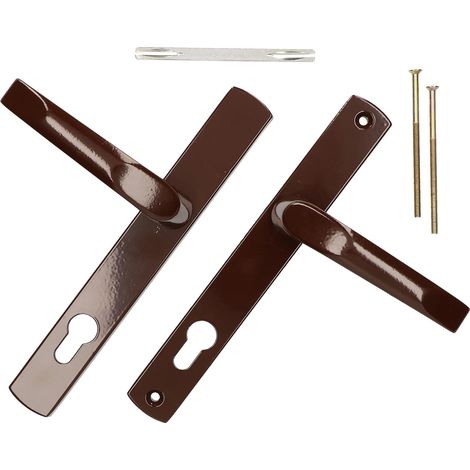 KOTARBAU Paire de poussoirs 92 mm avec long bouclier marron pour cylindre profilé moderne universel (1/5)