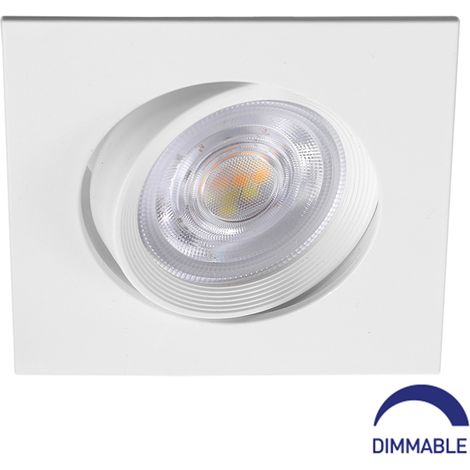 Spot LED encastrable 3en1 carré blanc 7W IP20 Dimmable (1/5)