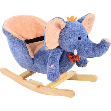 Irovami Siège à bascule pour enfants avec son, éléphant-bleu/beige (1/5)