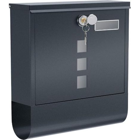 Boîte aux Lettres d'extérieur imperméable en Acier Inoxydable avec Serrure et 2 clés, fenêtre Porte-nom et Compartiment Journal, Installation Murale pour la Maison et Le Bureau (1/4)