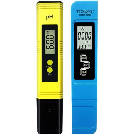 FENOPLASTICATesteur de qualité de l'eau , TDS, pH, EC, température, kit 4 en 1, testeur numérique avec écran LCD, pour piscines et aquariums (1/4)