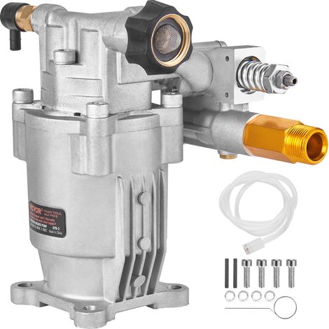 VEVOR Pompa per Idropulitrice, Albero Orizzontale 19,05 mm, 3400 PSI, 2,5 GPM, Kit di Pompe di Ricambio per Idropulitrice per Lavaggio Compatibile con Honda, Simpson, Briggs & Stratton, Craftsman (1/5)