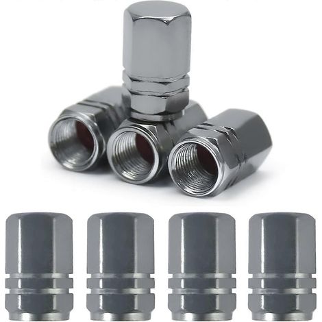 8 bouchons de valve en aluminium pour automobiles - Bouchons de valve de pneu - Bouchons de valve avec joint - pour voitures, SUV, vélos, camions, motos ( (1/5)