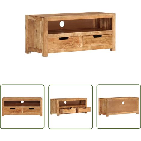TV-Schrank 88x35x40 cm Massivholz Akazie vidaXL (1/5)