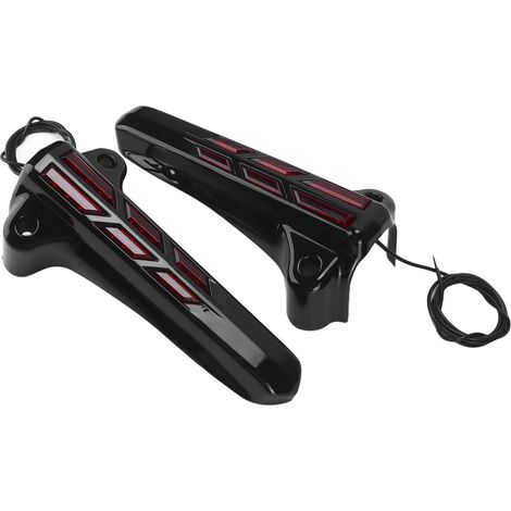 2x Protège-fourche Avant Inférieur avec LED pour Moto Road Street EFI 2014-2019, Cache de Fourche Chromé, Éclairage 12V, Remplacement Compatible (1/5)