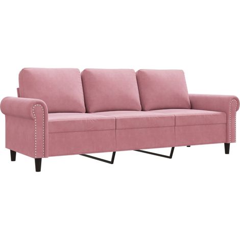 Canapé à 3 places，Sofa pour Salon，Banquette Rose 180 cm Velours CFW123949 (1/5)