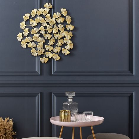 Decoration Murale - HOME DECO FACTORY - Fleurs - Metal Dore - Or (1/7)