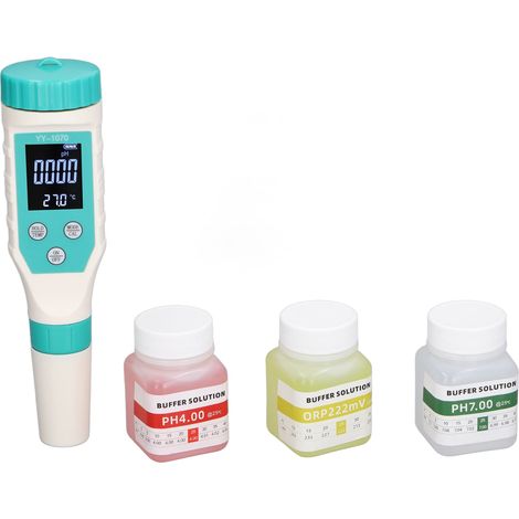 Testeur Qualité Eau 7 en 1 pH ORP Chlore Salinité TDS EC Température Stylo Numérique Portable Précis pour Piscine Aquarium Hydroponie (1/5)