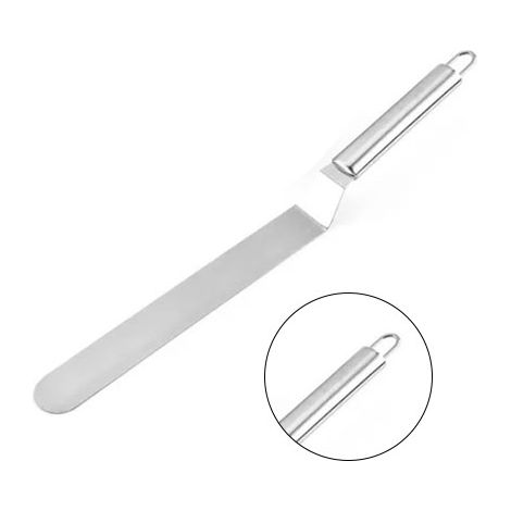 Spatule coudée portable en acier inoxydable pour décorer les gâteaux et pâtisseries. (1/5)