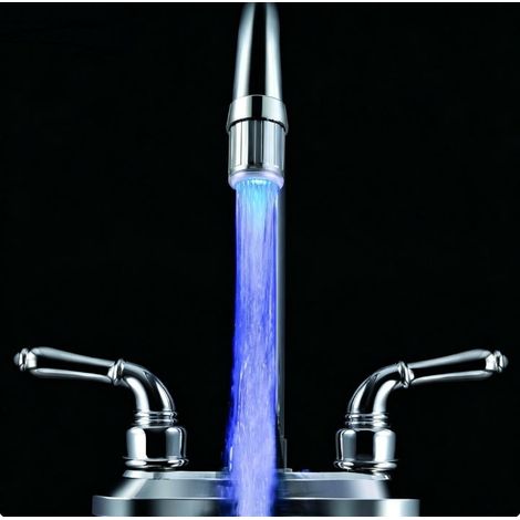 Feyfunns Robinet d'eau LED à changement de couleur automatique (bleu) - Robinet de cuisine et salle de bain LED bleu (bleu - 1 pièce) (1/5)