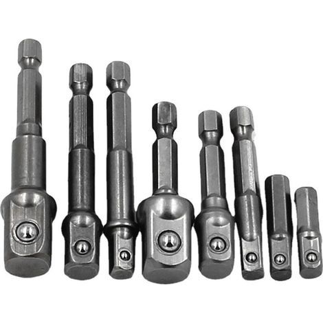 Pièce de rechange pour M.C. 8 pièces pour tournevis, clé, tige d'extension en acier au chrome vanadium, tige hexagonale, jeu de forets, adaptateur de douille durable pour bricolage (1/5)