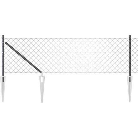 Maison Exclusive - Schweißdrahtzaun mit Spikes 10 x 0,6 m (B x H)