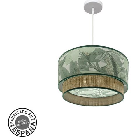 Lampadario Congo 40d 1xe27 Bianco/verde-naturale (1/3)