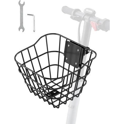 Panier Avant de Vélo et Trottinette Électrique Métallique avec Support Fixe, 245 x 215 x 180 mm, Capacité de Charge 9 kg, Panier de Vélo pour Transport de Courses, Animaux Domestiques, Bagages (1/5)