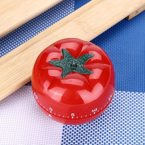 (grande taille 7,2 x 5,5 cm)Minuteur de cuisine mécanique en forme de tomate 60 minutes Compte à rebours Aide à la cuisine et à la pâtisserie (1/5)