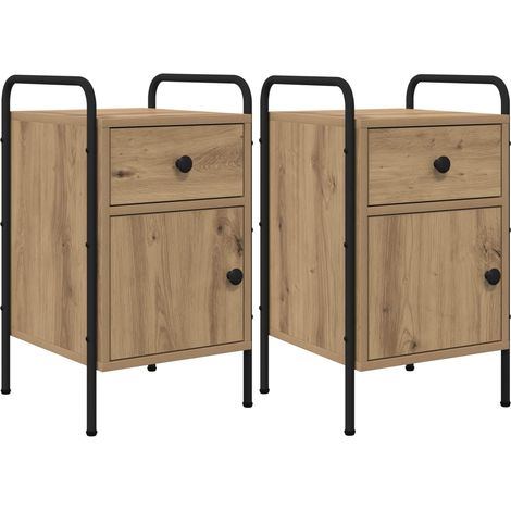 Armadio da Notte 2 pz Rovere Artigianale 35 x 36,5 x 61 cm vidaXL (1/5)