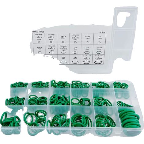 Assortiment de joints toriques, 225 pièces, compatibilité universelle, 270pcs avec boîte (1/2)