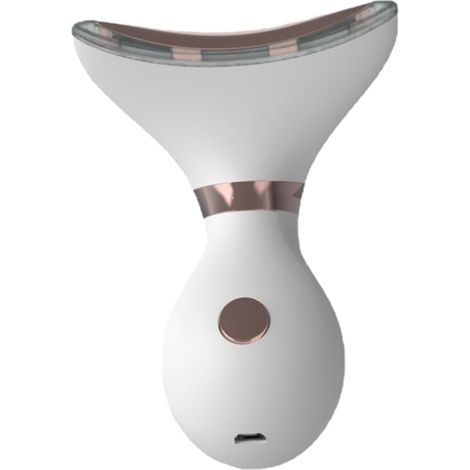 Schönheitsgerät für Hals, Dekolleté-Massagegerät, Anti-Falten-Gesichtsmassagegerät, Hautstraffungs-Massagegerät, Gerät zur Reduzierung des Doppelkinns, weiße Gesichtsbürste, Bauchmuskeltraining