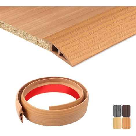 100x 5 Adhesive Threshold Bar Auto-AdhéSif,Flexible Transition Floor Strips AntidéRapant,Pvc Door Threshold Bar Pour Couvrir Les Portes Carrelage Moquette à Carrelage (Grain De Bois Jaune) (1/5)
