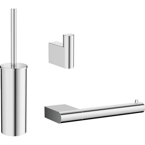 Crosswater MPRO Ensemble accessoires wc - brosse toilette et support - crochet serviette - porte papier - Chrome (1/4)