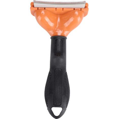 Peigne à poils d'animaux en acier inoxydable, brosse démêlante et démêlante pour chiens, outil de toilettage, orange. (1/5)