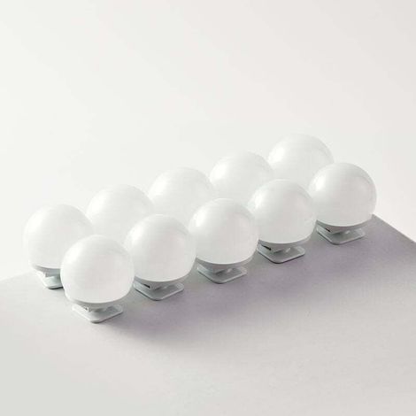 Spiegelleuchte, LED-Schminkspiegelleuchte, abnehmbare Lichtleiste, 3 Farblichtoptionen für den Schminktisch – 10er-Pack