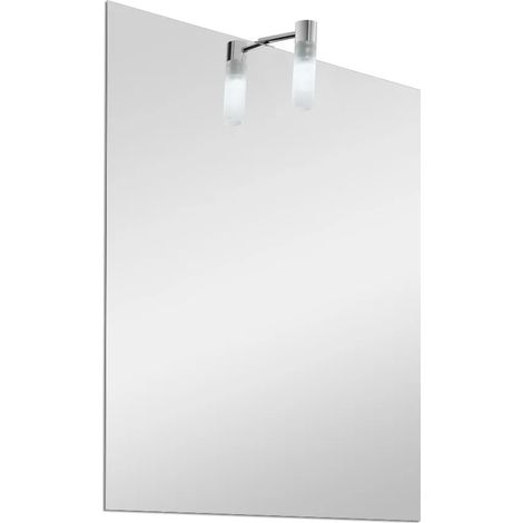 Specchio da bagno 50x70 cm reversibile con luce LED naturale in vetro