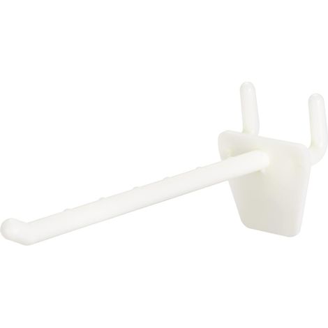Lot de 20 crochets en plastique pour panneau perforé (4 pouces, trous 1/4 pouce), entreprise, garage