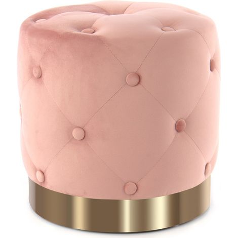 Pouf capitonné Piano in velluto rosa antico (1/3)