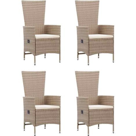 Maison Exclusive - 5-tlg. Garten-Essgruppe Beige (1/5)