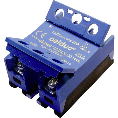 Celduc Relais à semi-conducteurs SOM020100 20 A Tension de contact (max.): 60 V/AC, 60 V/DC 1 pc(s) C373962