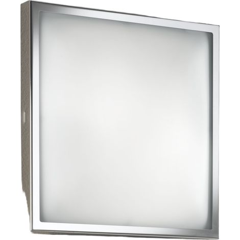 Plafonnier Led Osaka 30X30 Cm 12W 1100Lm 3000K Blanc Chaud, Structure En Métal Chromé Et Verre - Design Moderne Pour L'Éclairage Intérieur (1/3)