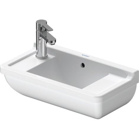 Duravit – Lave-mains mural 500x260mm – Avec trop-plein et plage de robinetterie – 2 trous prépercés – Céramique sanitaire émaillée (1/6)