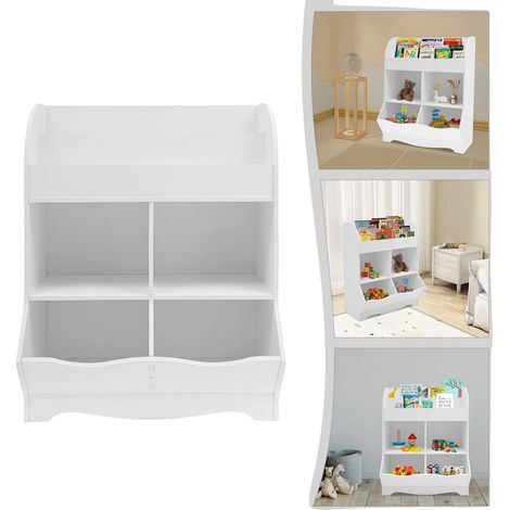 Étagère de rangement pour jouets, construction en PVC durable, design moderne, 1-5 Cellules (1/5)