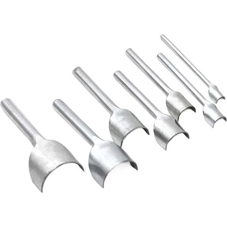 Juego de 7 puntas para cinturón, de acero resistente, semicirculares de 10 a 40 mm, para cuero. (1/5)