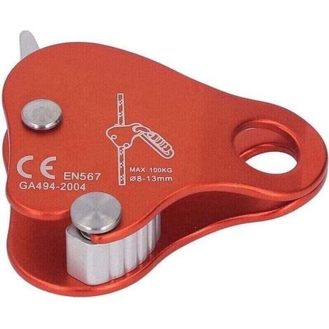 Bloqueur de Corde d'Escalade en Alliage d'Aluminium Autobloquant 8-13mm Bloqueur de Bloqueur de Corde d'Escalade pour Escalade en Plein Air Alpinisme Orange (1/4)