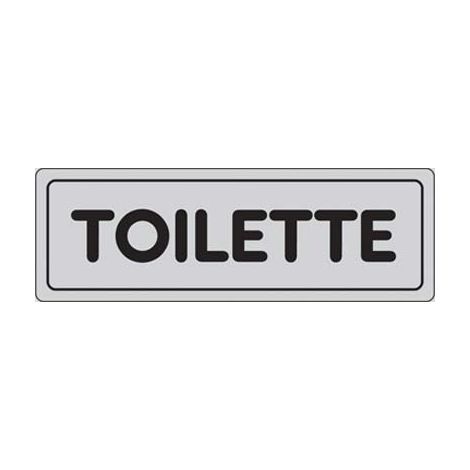 TARGA SEGNALETICA ADESIVA TOILETTE - VINILE CM 15X5- 10 pezzi