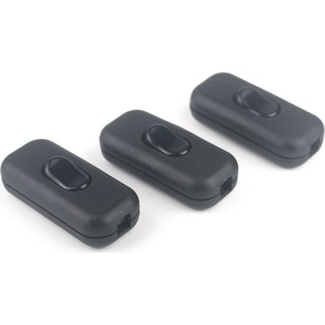 3 Pcs Ligne Cordon Interrupteur 6A 250V Interrupteur à Touche Basculante pour Lampe Inline, Câble D'éclairage à 2 ou 3 Fils, avec Allumé/éteint à Bascule (1/4)