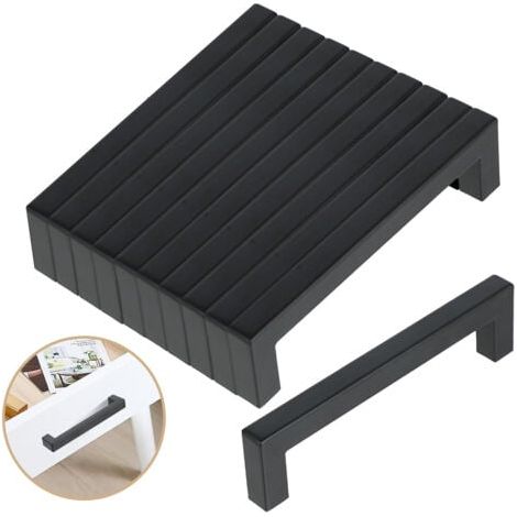 10 Pcs Poignées Meuble Acier Inoxydable Noir 128mm, Poignée Cuisine Inox, Bouton Tiroir Modern pour Cuisine Salle de Bain Armoire Placard (1/5)