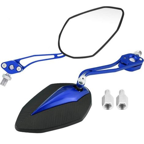 Motorrad Spiegel Set 8mm 10mm Universal Blau Lenkerendenspiegel Rückspiegel (1/5)