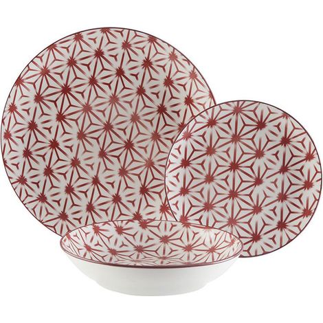 VERSA vajilla porcelana rombo rose 18 piezas , Vajilla porcelana rombo rose 18 piezas. -Marca: Versa. -Vajilla Versa Rombo 18 Piezas Porcelana. -Material: Porcelana. -Medidas plato
