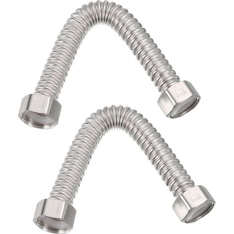 CCYKXA 20 mm x 20 cm Edelstahl-Flexschlauch für Warmwasserbereiter, 2 Stück robuste, gewellte Anschlussschläuche für Warmwasserbereiter, für Wasserrohrverbindungen