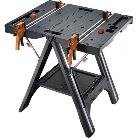 Worx – Table de travail pliable 78 x 63 cm WX051 – Établi modulable – Charge max 450 kg – Supports réglables pour matériaux complexes