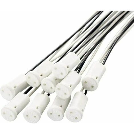 Pack de 20 casquillos G4 de 20 cm, casquillo de plástico G4 de 12 V, casquillos halógenos G4 para lámparas de cuarzo, lámparas halógenas, lámparas LED (1/5)