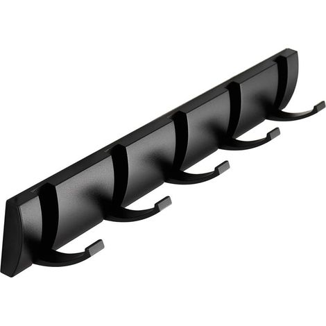 Bracket Wall In Aluminum Foldable Metal Hook Cache Heavy Duty Modern Saving of Space Towels Hanger Kitchen bathroom Bedroom Access (5 Hooks) (1/5)